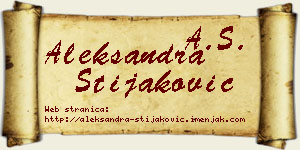 Aleksandra Stijaković vizit kartica